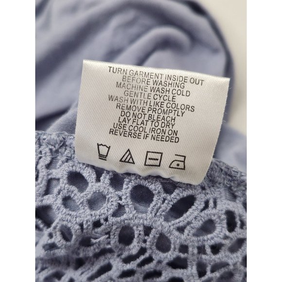 Threads 4 Thought Women's Sz L Purple Cap Sleeve Crochet Back Modal Top - Picture 5 of 8